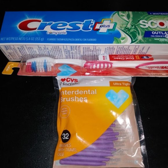 3pc LOT CREST SCOPE TOOTHPASTE/CVS SOFT TOOTHBRUSH/CVS 32pc INTERDENTAL BRUSHES - Picture 3 of 4